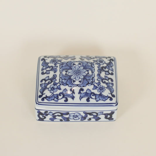 Blue & White Ceramic Jewelry Box