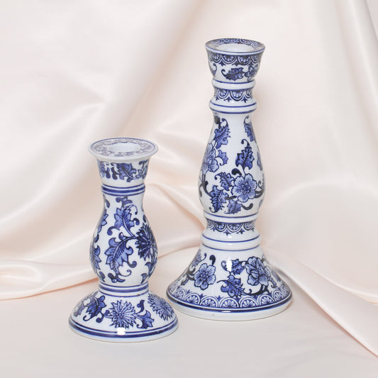 Blue & White Ceramic Candle Holder