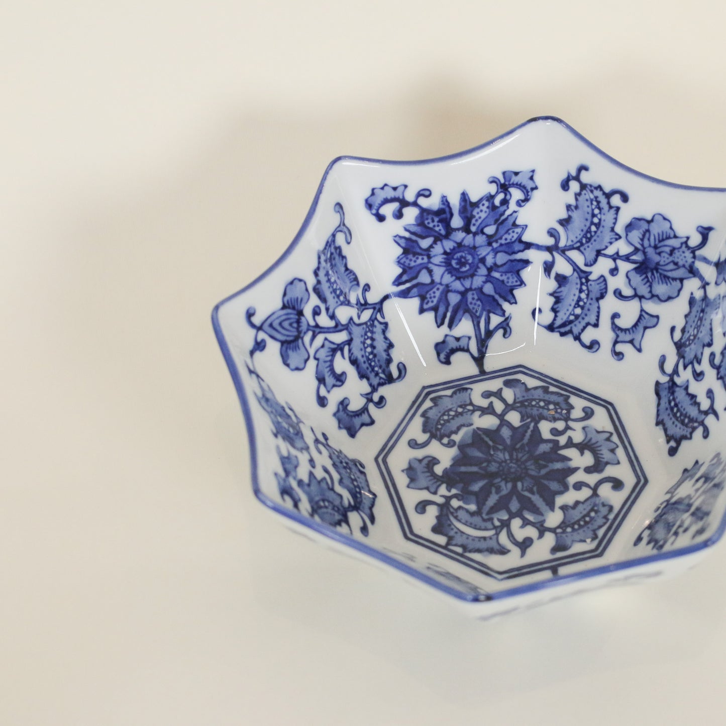 Blue & White Ceramic Low Fruit Plate