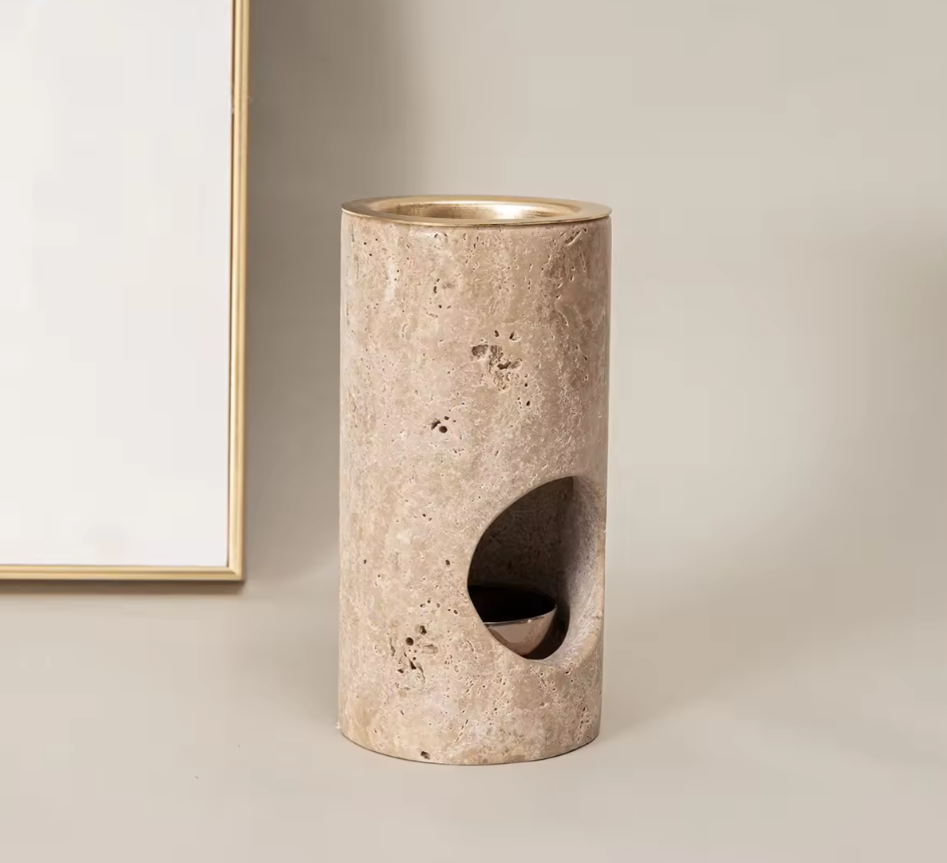 Travertine Incense Cylinder