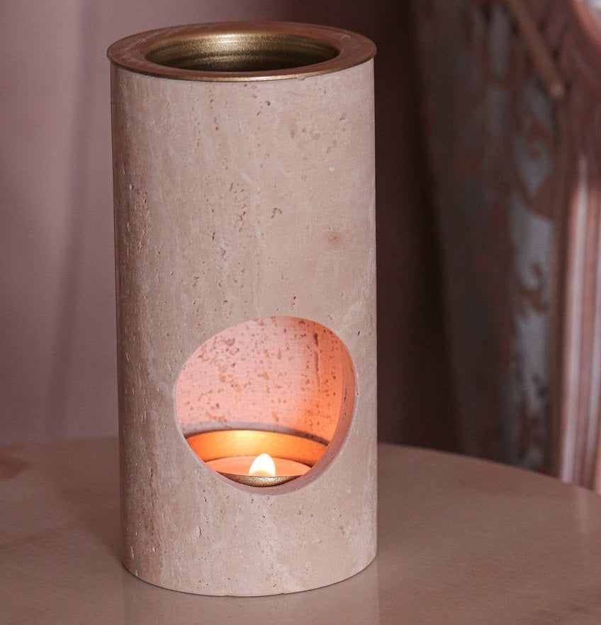 Travertine Incense Cylinder